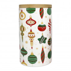 WHITE XMAS BARATTOLO CM.10X19 C/COPERCHIO IN BAMBOO (4pz)